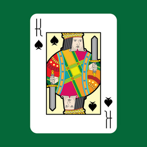 单扑克牌矢量: 黑桃王照片