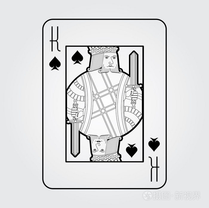 单扑克牌矢量: 黑桃王插画-正版商用图片0og54t-摄图新视界