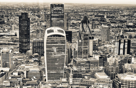 伦敦城市天际线鸟瞰图图片