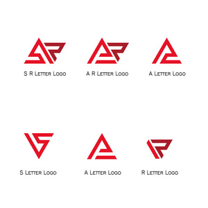设置字母徽标,sr,ar,a,s,r 徽标三角形设计照片