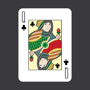单扑克牌矢量 俱乐部女王照片