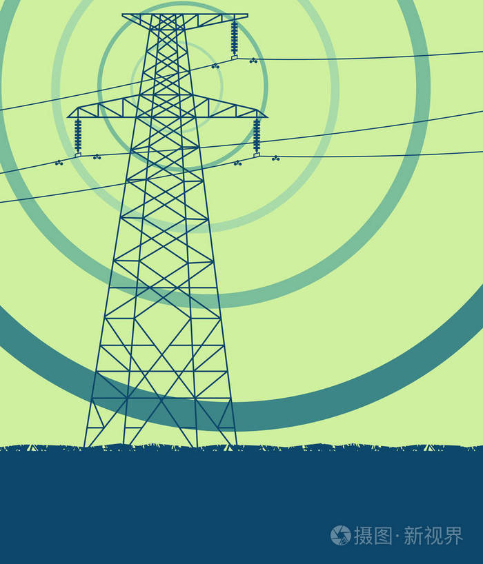 与电磁能量分布高压送电线路铁塔