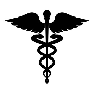 死而复生默丘利健康符号他们好像死而复生的魔杖图标黑颜色插画平面