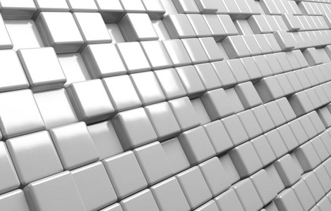 白色立方体的抽象几何形状3d 渲染背景