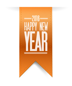 快乐新的一年橙色旗帜 2016年标志