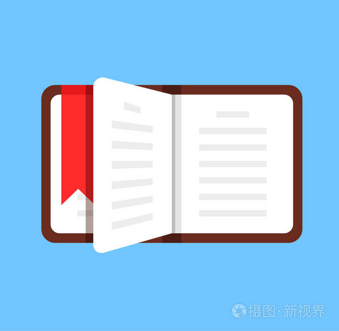 打开书本字典日记前视图.教育智慧文学图书馆的理念.