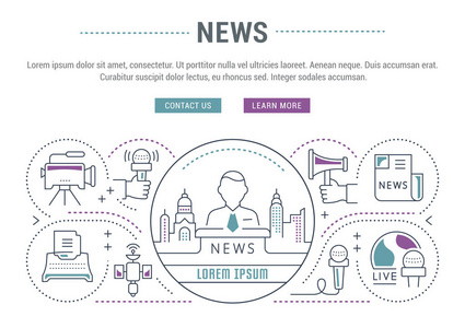 网站横幅和着陆页新闻图片