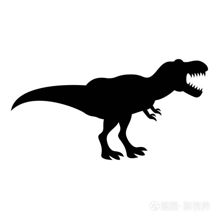 恐龙霸王龙图标黑色插画平面样式简单图像