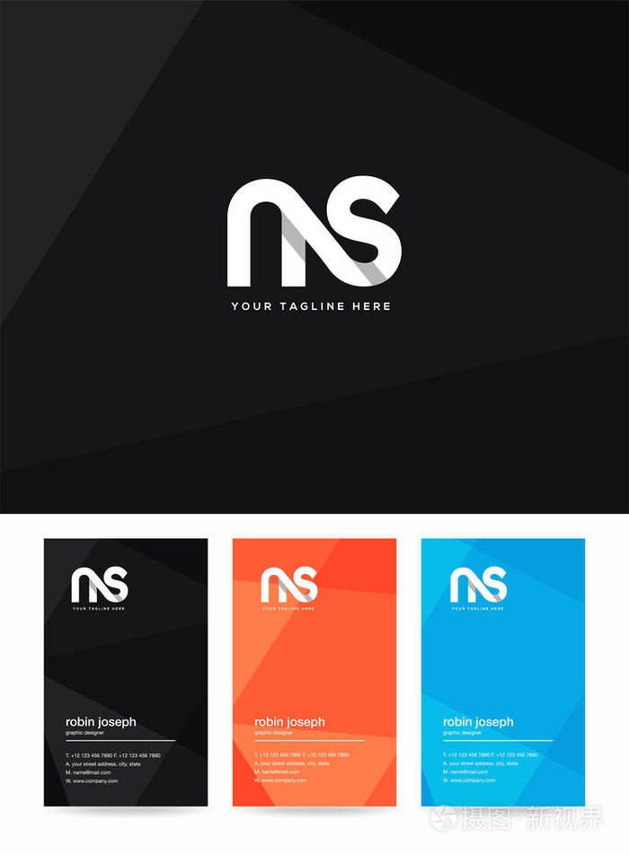字母徽标ns名片模板
