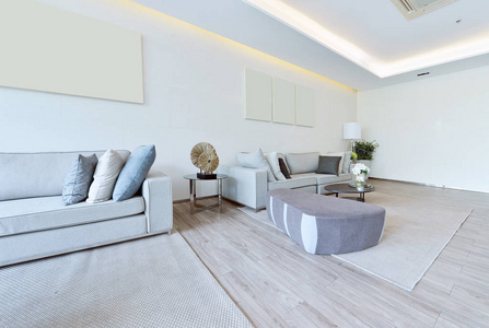 白色豪华现代生活的室内装饰和装饰，室内 des