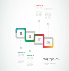 您的业务数据与 4 选项 零件 步骤 时间线或过程的信息图表设计元素。矢量图