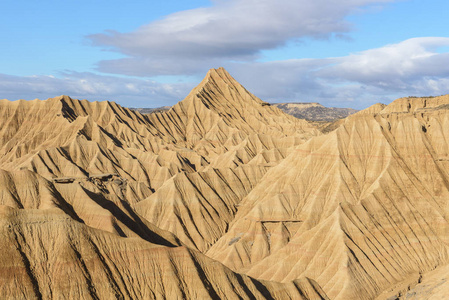 西班牙纳瓦拉 Bardenas 块的荒地