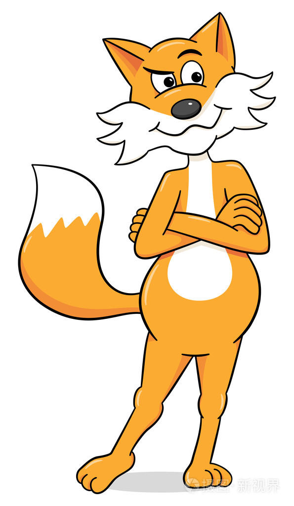 持怀疑态度的卡通狐狸