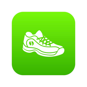 运动鞋图标绿色矢量