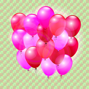 矢量插画的光泽粉色气球