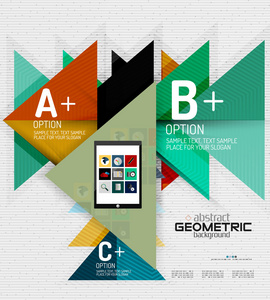 与选项，几何纸的风格的抽象信息横幅