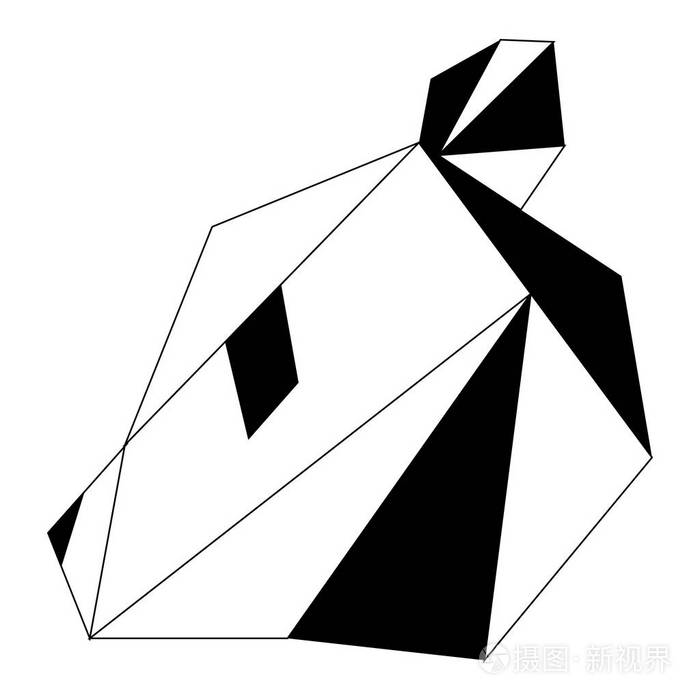 抽象低聚熊猫图标