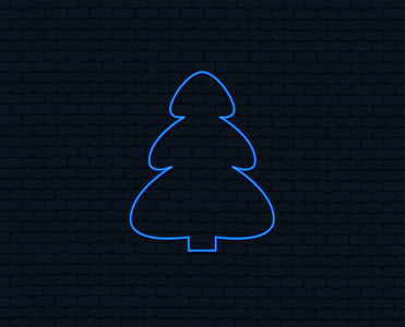 黑色背景上的圣诞树符号图标