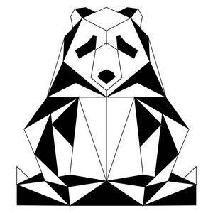 抽象低聚熊猫图标图片-抽象低聚熊猫图标素材-抽象低聚熊猫图标插画