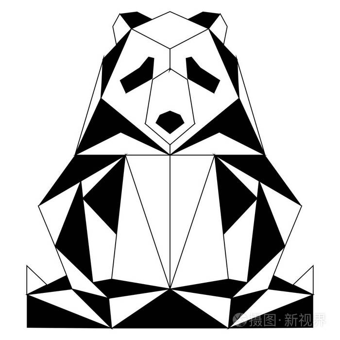 抽象低聚熊猫图标