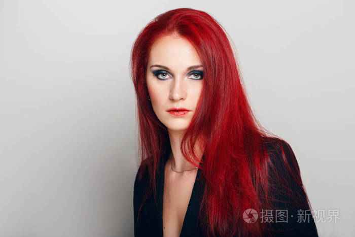 中年女性, 长着姜毛.工作室美容拍摄