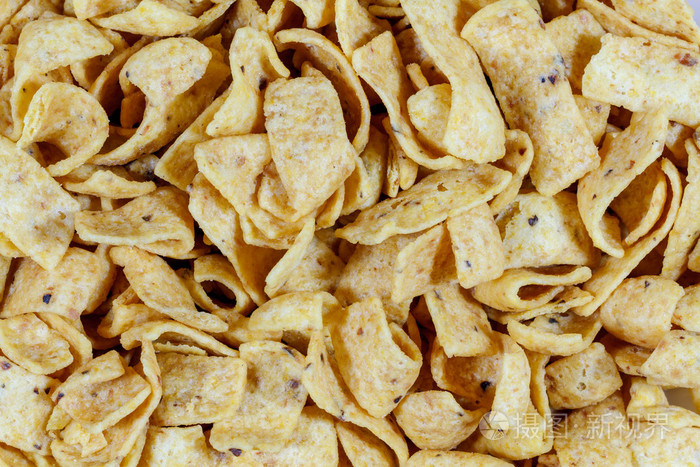 油炸玉米片的特写