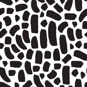 画笔描边无缝图案.黑白手画纹理.