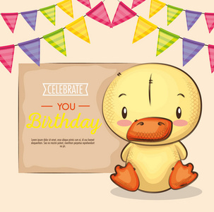 可爱小鸭生日贺卡照片