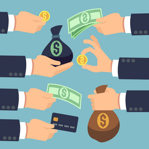 现金-百元钞票卡通钞票.