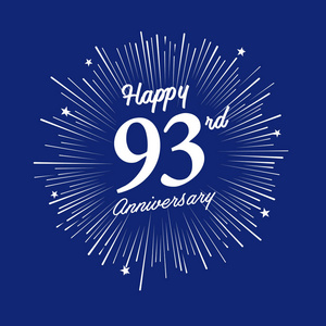 93年蓝色周年纪念标志与烟花