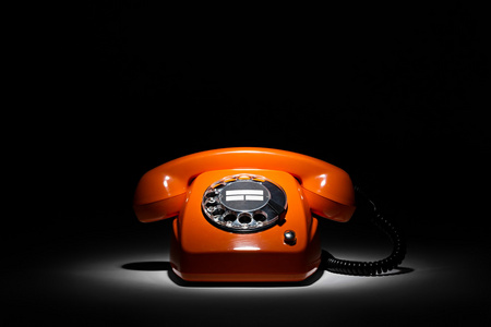 橙色复古电话