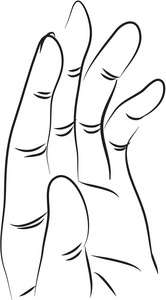 帮助黑人和白人的手简单的线条图照片