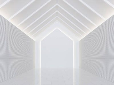 空白色房间现代空间室内 3d 渲染图像