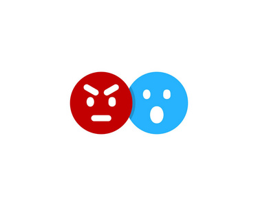 愤怒哇社交网络图标徽标设计元素