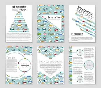 抽象矢量布局背景集。艺术模板设计 列表 页面 样机宣传册主题样式 横幅 想法 封面 小册子 打印 传单，书，空