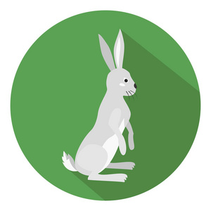 可爱的兔子在绿色背景。矢量插图