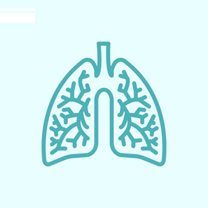 肺部颜色网页图标。矢量插图
