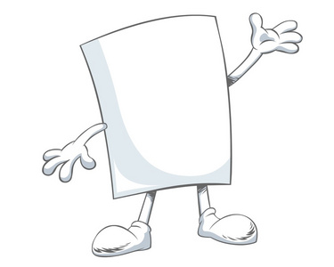 张空白的纸卡通人物摄影图