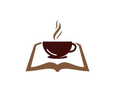 咖啡书徽标图标设计