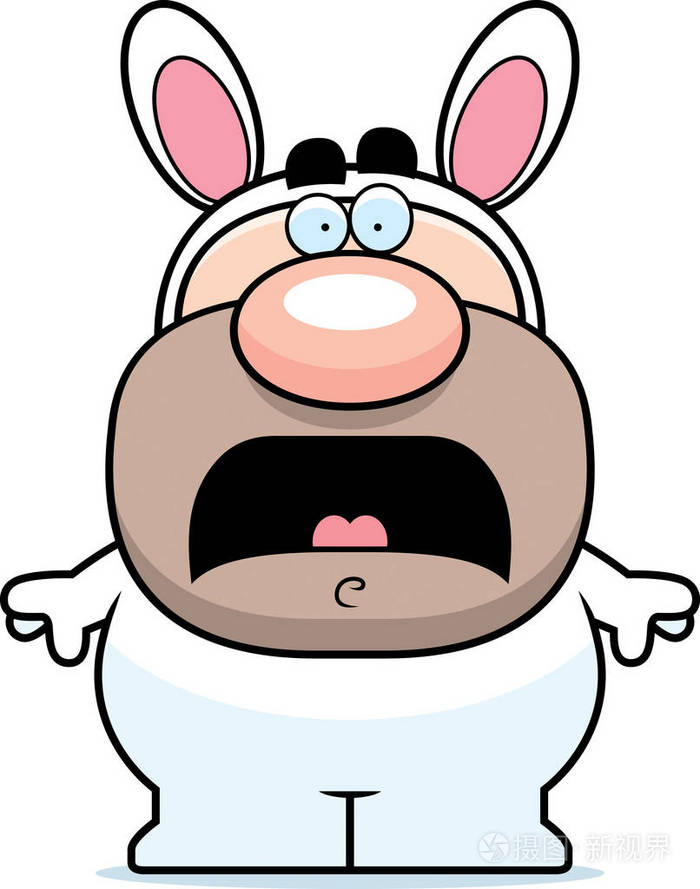 害怕的卡通复活节兔子