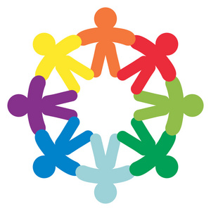 公司团结抽象的人团结友谊标志人类公司矢量照片