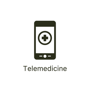 医疗保健或医学图像显示医学记录想法的远程医疗电话图标