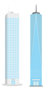 平面样式的现代建筑摩天大楼。大都会的设计元素。矢量孤立的房子图标