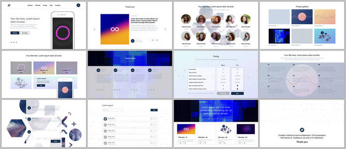 矢量模板的网站设计, 最小的演示文稿, 组合与抽象多彩的图表, 简约未来的背景。用户界面, 用户体验, Gui。页眉仪表板和其