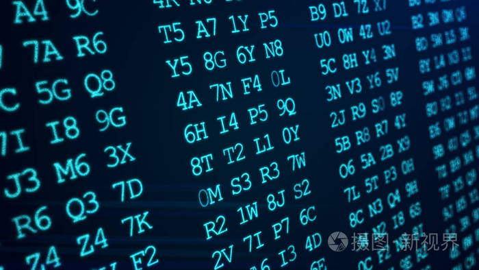 运行计算机屏幕的十六进制抽象绿色代码