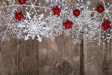 边框的雪花和圣诞装饰