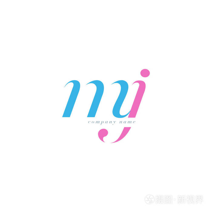 Mj 字母标志模板