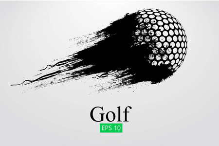 高尔夫球的剪影。矢量插图