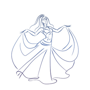 画女性的手掌和手指折叠的采用认知印度古典舞中用于表示感情的情态