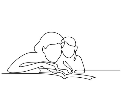 母亲线条图片-母亲线条素材-母亲线条插画-摄图新视界